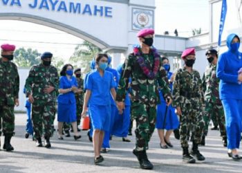 Prajurit Lantamal I Belawan Sambut Komandan Baru