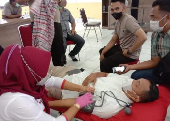 Bakti Kesehatan HUT Bhayangkara ke-76, Polres Simalungun Gelar Donor Darah