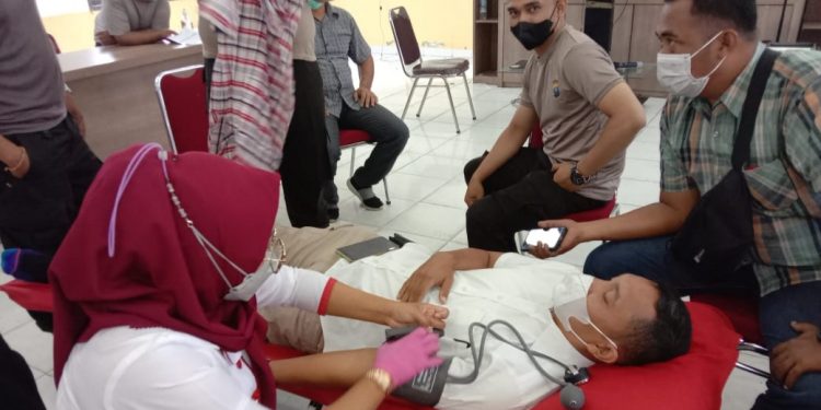Bakti Kesehatan HUT Bhayangkara ke-76, Polres Simalungun Gelar Donor Darah