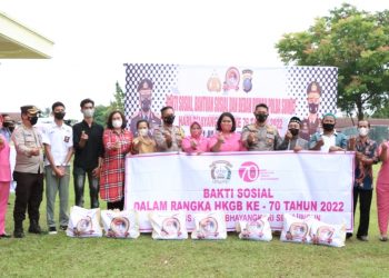 HUT Bhayangkara Ke-76, Polres Simalungun Bagikan Sembako 1100 Paket Untuk Warga Kurang Mampu