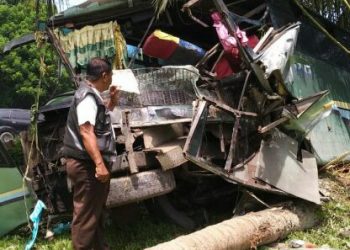 Kecelakaan Bus Intra, Tiga Penumpang Luka-luka