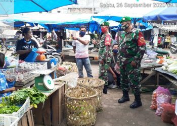Personel Jajaran Kodim 0208/Asahan Minta Warga Jaga Kewaspadaan Terhadap Penyebaran Covid-19