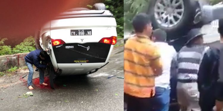 Pajero Sport Ditumpangi Satu Keluarga Jungkir Balik di Sibaganding, 1 Tewas Pajero Sport Ditumpangi Satu Keluarga Jungkir Balik di Sibaganding, 1 Tewas