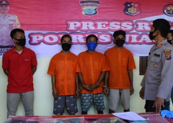Kapolres Nias Selatan AKBP I Gede Nakti,  Senin (8/6) menggelar konfrensi pers terkait pengungkapan kasus