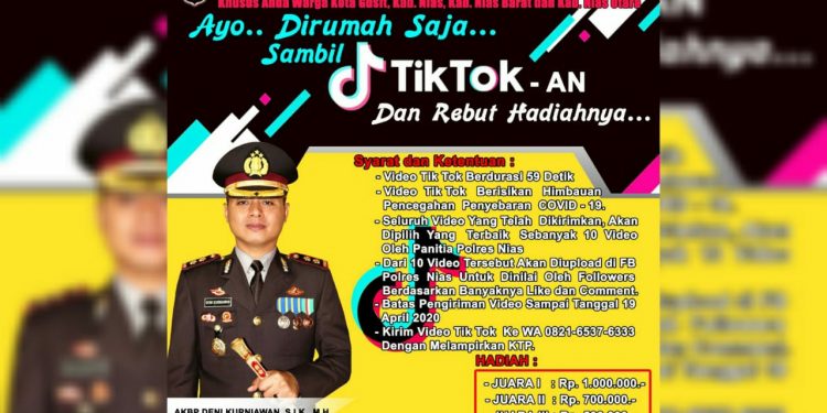 #Stayathome Kapolres Gelar Lomba Video Tik Tok