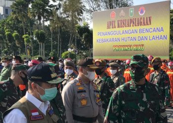 Pangdam I/BB Mayjen TNI Irwansyah Pimpin Apel Kesiapsiagaan Penanggulangan Kebakaran Hutan dan Lahan di Provinsi Riau