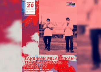 Minggu Besok, Tim Pemenangan Hasim-TPS Dilantik