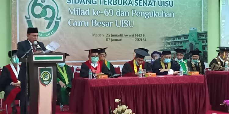 Gubsu Hadiri Milad ke- 69 Universitas Islam Sumatera Utara