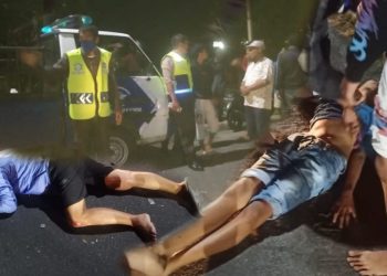 Tiga Pelajar SMP di Siantar Kecelakaan Sepedamotor, Stoner Pasaribu Terkapar di Jalan