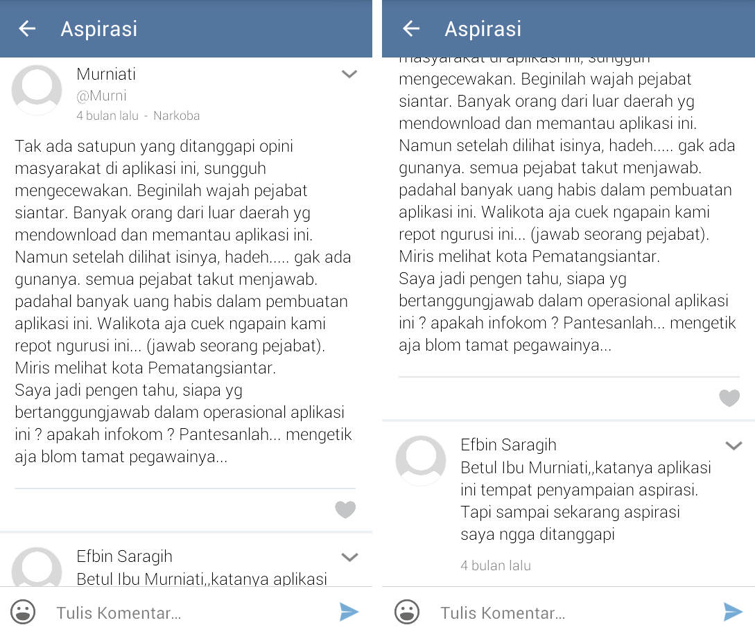 Warga Kecewa dengan Aplikasi Siantar Smart City