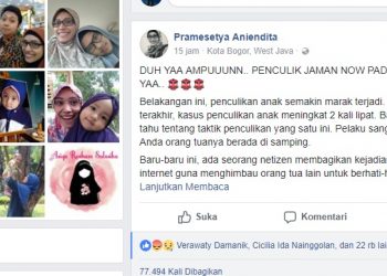Tulisan Viral Tentang Penculikan Anak dan Modusnya. Orang Tua Wajib Baca...