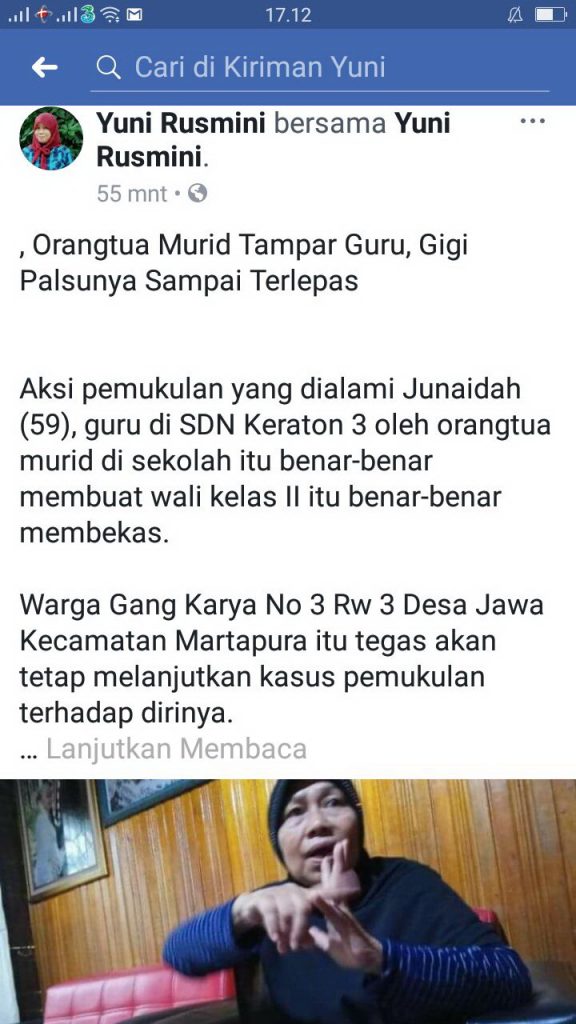 Gigi palsu ibu guru copot ditampar ortu siswa. Ia pun kekeuh melanjutkannya ke jalur hukum Gigi palsu ibu guru copot ditampar ortu siswa. Ia pun kekeuh melanjutkannya ke jalur hukum