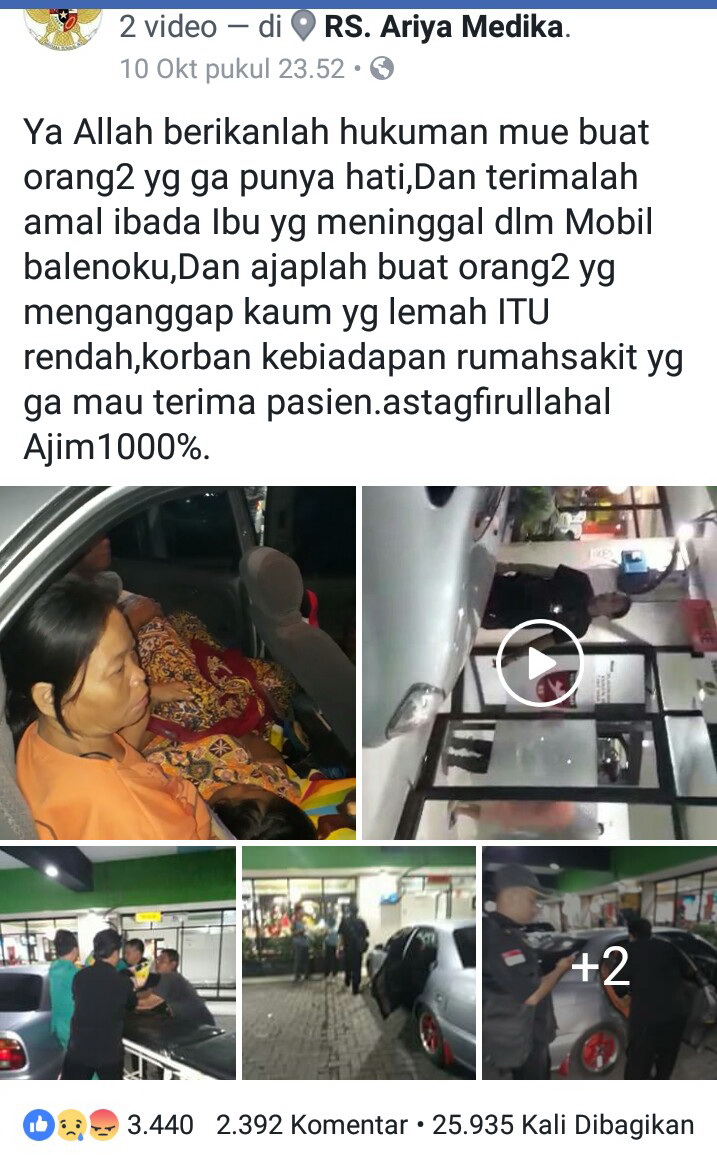Gawat, Pasien Meninggal di Parkiran Akibat Tak Ditangani Rumah Sakit Gawat, Pasien Meninggal di Parkiran Akibat Tak Ditangani Rumah Sakit