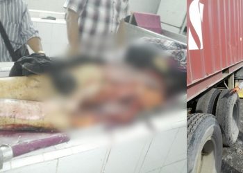 Tragis! Naik Sepedamotor Berbonceng Lima, Sekeluarga Terlempar di Aspal. Istri Digilas Truk, Lainnya Masuk RS