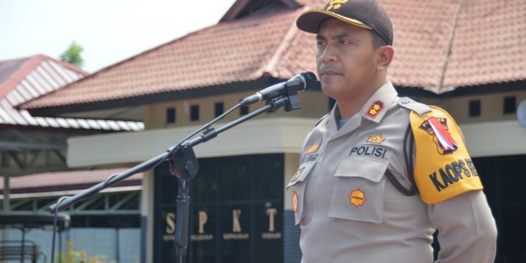 Jelang Pilgubsu 2018, Kapolres Nias Pimpin Apel Latihan Simulasi Sispamkota Jelang Pilgubsu 2018, Kapolres Nias Pimpin Apel Latihan Simulasi Sispamkota