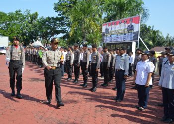 Jelang Pilkada Serentak 2018, Polres Nias Apel Gelar Pasukan Operasi Mantap Praja Toba 2018