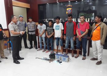 Beraksi di Simalungun "Lima Sekawan" Spesialis Curi Aki Mobil dari Siantar, Ditangkap Polres Taput