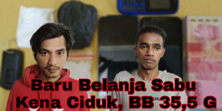 Haris Sitorus dan Rekannya Diciduk usai Belanja,  Barang Bukti 35,4 Gram Sabu