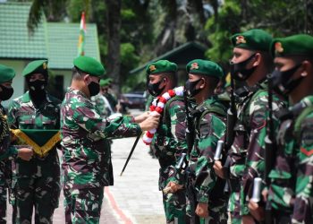 Usai Tugas di Perbatasan, Prajurit Yonif 132 Bima Sakti Disambut Pangdam I/BB