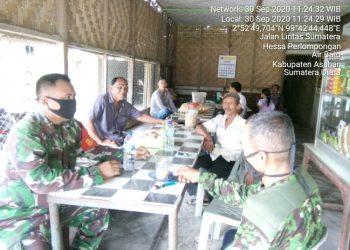 Personel Jajaran Kodim 0208/Asahan Jadikan Komsos Sebagai Wadah Untuk Tularkan Protokol Kesehatan Covid-19