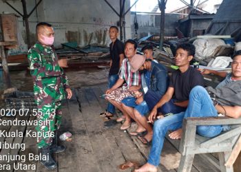 Personel Jajaran Kodim 0208/Asahan Jadikan Komsos Sebagai Sarana Untuk Tularkan Protokol Kesehatan