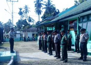 Sinergitas TNI dan Polri, Polsek Jajaran Polres Nias dan Koramil Jajaran Kodim 0213/Nias Apel Bersama