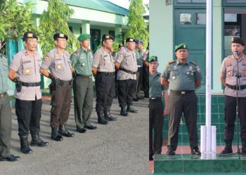 Sinergitas TNI-Polri, Kodim 0213 dan Polres Nias Apel Bersama