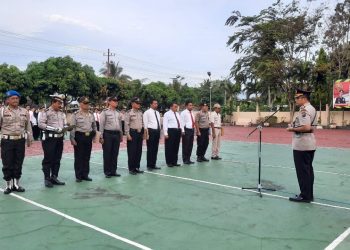 AKBP Horas Tua Silalahi, S.I.K, M.Si Pimpin Apel Perdana di Polres Madina