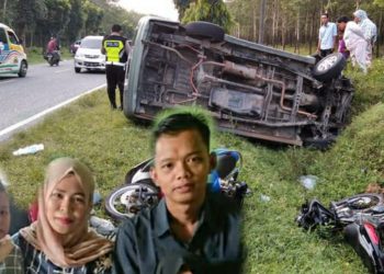 Bonceng Istri dan Anak, Warga Tanah Jawa Kecelakaan dan Tewas di Jalinsum Siantar-Medan
