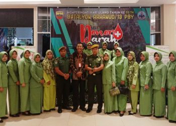 Peringati HUT Ke-53, Batalyon Arhanud 13/PBY Gelar Donor Darah di Pusat Perbelanjaan