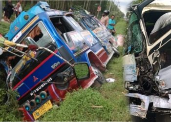 Mobil Atlas Bawa Rombongan dari Tanah Jawa Tabrakan dan Terbalik di Jalan Lintas Siantar-Medan