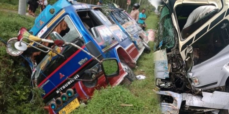 Mobil Atlas Bawa Rombongan dari Tanah Jawa Tabrakan dan Terbalik di Jalan Lintas Siantar-Medan Mobil Atlas Bawa Rombongan dari Tanah Jawa Tabrakan dan Terbalik di Jalan Lintas Siantar-Medan