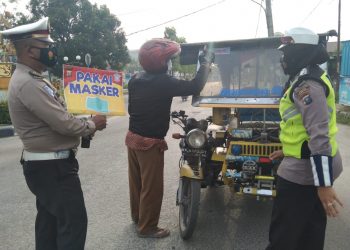 Sat Lantas Polres Tanjungbalai Terus Sosialisasikan 'Ayo Pakai Masker'
