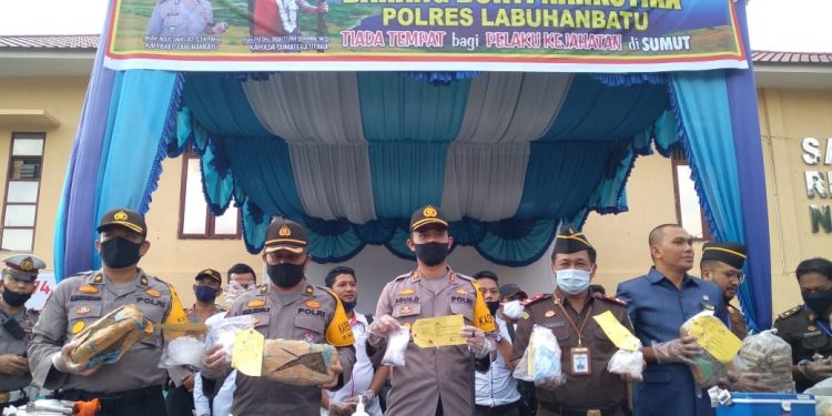 Polres Labuhanbatu Musnahkan Barang Bukti  Sabu, Ganja dan Ekstasi