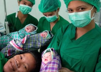 Bayi Perempuan Kembar Tiga dari Pasangan Polisi dan Bidan Lahir di Samosir