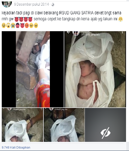 Kejam, Ada yang Buang Orok Dalam Kantongan Plastik. Warga Sempat Mengira Sampah RT