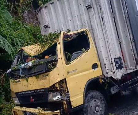 Mobil Boks Tertimpa Longsoran Batang Pohon di Jalan Doloksanggul-Pakkat Mobil Boks Tertimpa Longsoran Batang Pohon di Jalan Doloksanggul-Pakkat