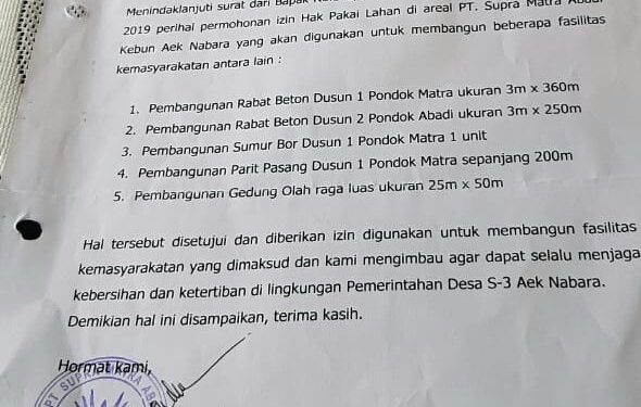 Tanpa Surat Hibah, Kepala Desa S3 Bilah Hulu Gunakan Dana Desa di Lahan HGU