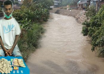 Buka Lapak Penjualan Narkoba di Pinggir Sungai Bahbolon, Aditya Diciduk Polres Siantar