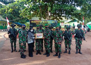 Danpuspomad Kunjungi Pos Kout Satgas Pamtas Yonif 125/Si’mbisa