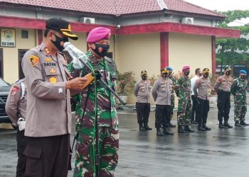 Apel Bersama Polres Pelabuhan Belawan dan Yon Marhanlan-I Belawan