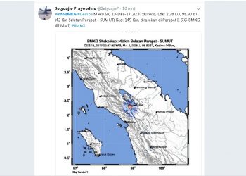 Breaking News, Arah Selatan Parapat, Danau Toba Diguncang Gempa
