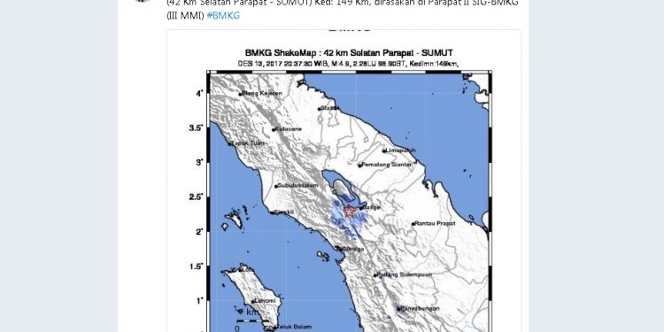 Breaking News, Arah Selatan Parapat, Danau Toba Diguncang Gempa