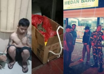 Bawa Ganja Dalam Kotak Bolu Meranti, Benrkam Pakpahan dan Karyadi Simbolon Diamankan