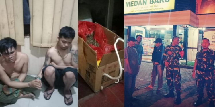 Bawa Ganja Dalam Kotak Bolu Meranti, Benrkam Pakpahan dan Karyadi Simbolon Diamankan