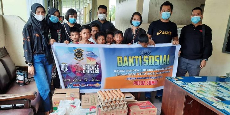 Brigade One Zero Polda Sumut Bakti Sosial Rayakan 1 Dekade Pengabdian