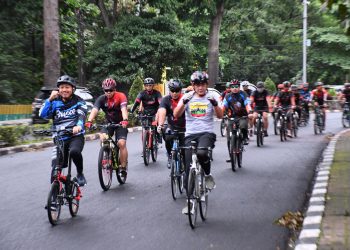 Pangdam I/Bukit Barisan Gowes Bareng Pimpinan Bank BRI Kanwil Sumut