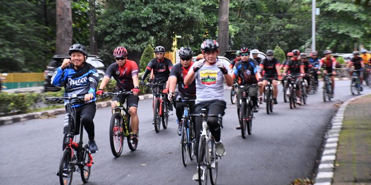 Pangdam I/Bukit Barisan Gowes Bareng Pimpinan Bank BRI Kanwil Sumut