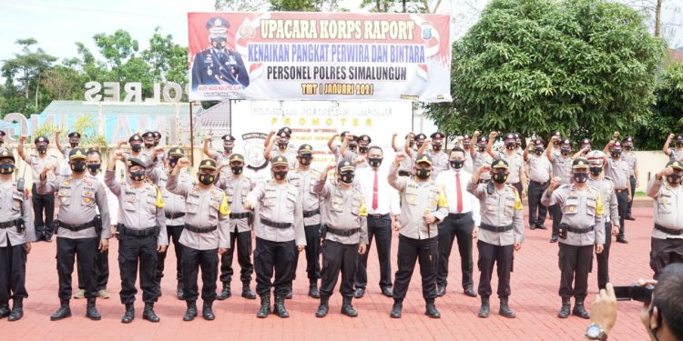 Selamat! Awal Tahun 2021, 74 Personel Polres Simalungun Peroleh Kenaikan Pangkat