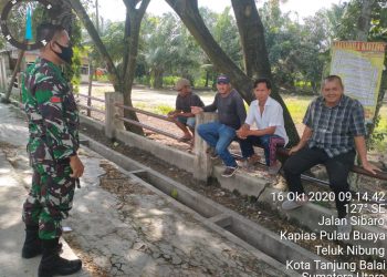 Himbau Masyarakat Agar Patuhi Protokol Kesehatan Anjuran Pemerintah Oleh Personel Kodim 0208/Asahan Melalui Koramil 08/PB